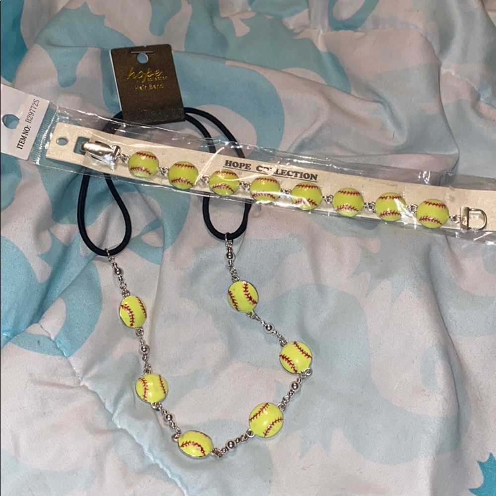 Hope collection softball neckless and bracelet